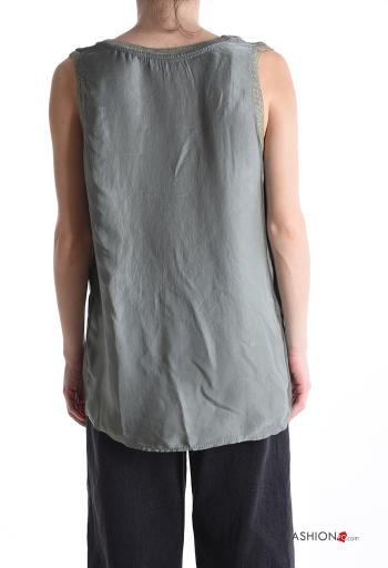 Top sem mangas lurex cetim gola redonda - ph 2