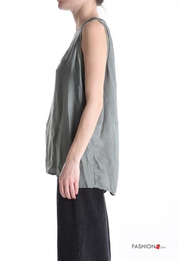 Top sem mangas lurex cetim gola redonda - ph 3