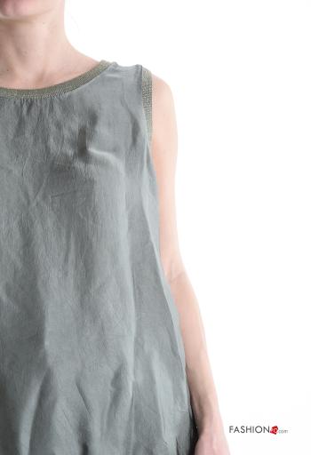 Top sem mangas lurex cetim gola redonda - ph 4