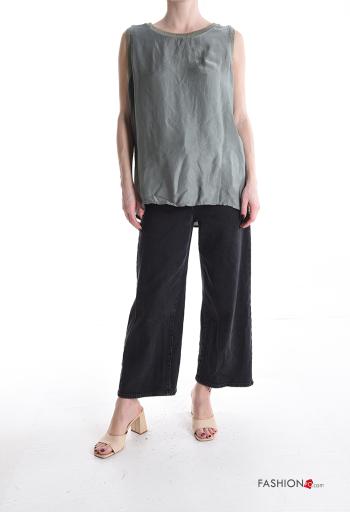 Top sem mangas lurex cetim gola redonda - ph 5