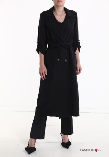 Imperméable croisé avec ceinture en tissu - ph 1
