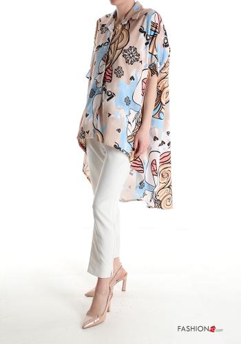 Camicia maniche corte asimmetrico Fantasia stampata - ph 3