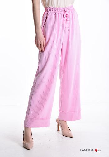Striped Trousers with drawstring with elastic with pockets