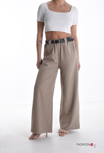wide leg Hose mit Gürtel mit gummizug mit Taschen - ph 5