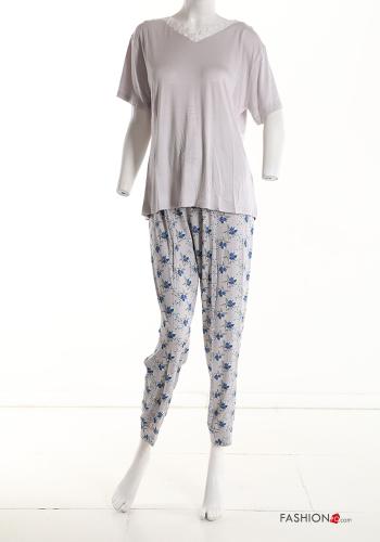 Pijama em Algodão Floral - ph 8