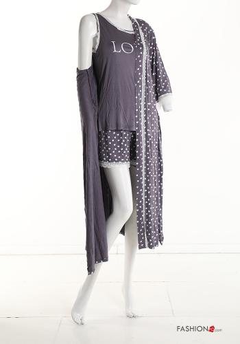 Pijama em Algodão estampado coração - ph 6