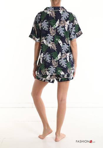 Pijama completo Estampado de hojas con botones con elástico - ph 2