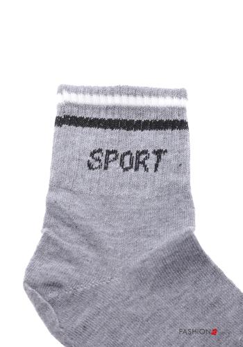 Aufschriftes Muster Kurze Socken aus Baumwolle - ph 4