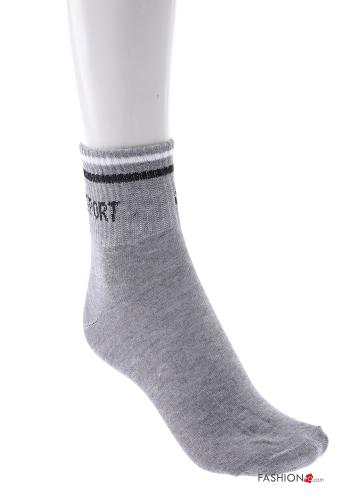 Aufschriftes Muster Kurze Socken aus Baumwolle - ph 5