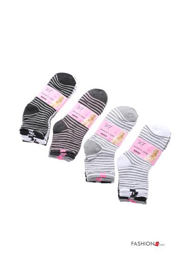 Streifenmuster Kurze Socken aus Baumwolle - ph 1