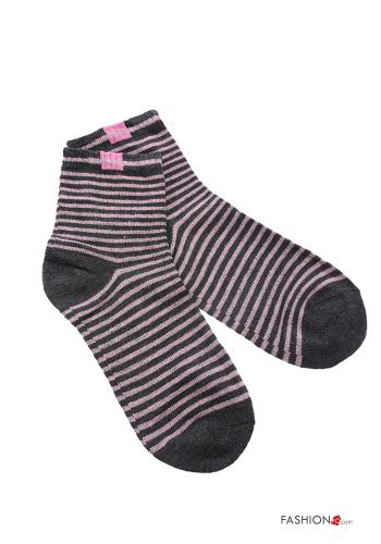 Streifenmuster Kurze Socken aus Baumwolle - ph 2