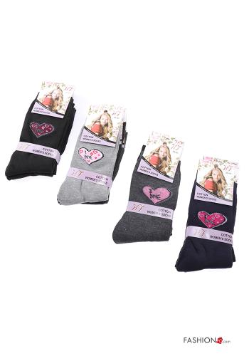 Herzmuster Lange Socken aus Baumwolle - ph 1