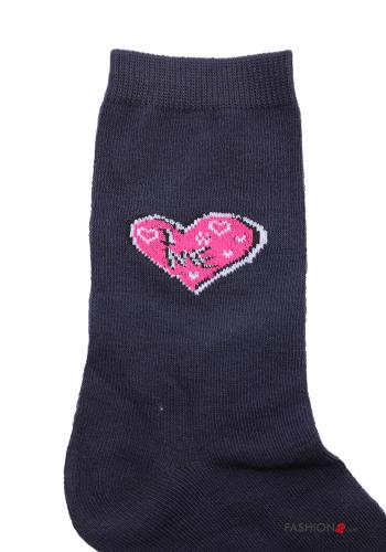 Herzmuster Lange Socken aus Baumwolle - ph 4