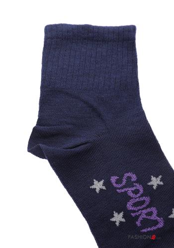 Aufschriftes Muster Kurze Socken aus Baumwolle - ph 4