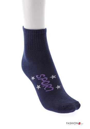 Aufschriftes Muster Kurze Socken aus Baumwolle - ph 5