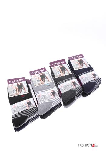 Streifenmuster Lange Socken aus Baumwolle - ph 1