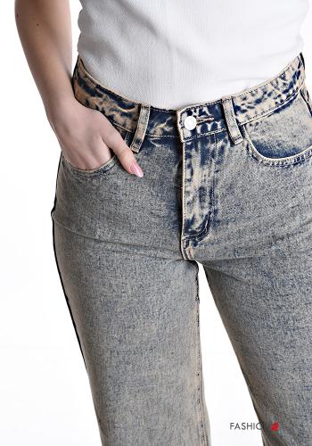 wide leg Jeans aus Baumwolle mit Knöpfen mit Reißverschluss - ph 4