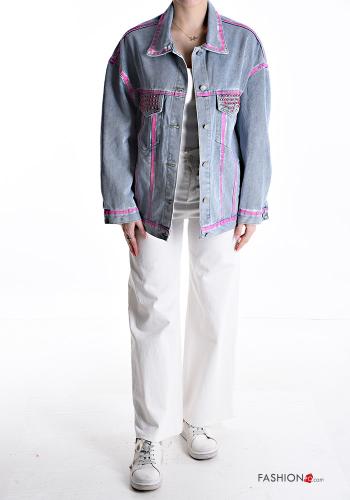 denim Cotton Jacket with buttons with rhinestones - ph 5