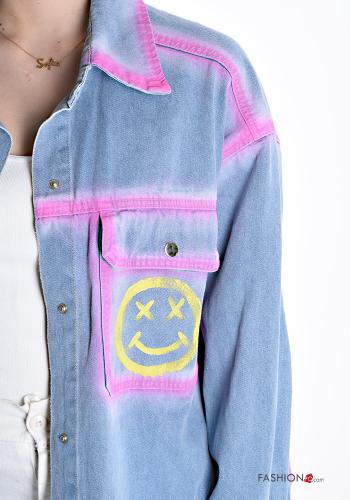 mit kragen Jacke aus Baumwolle mit Knöpfen mit Taschen - ph 4