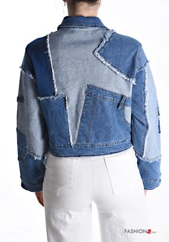long sleeve mini denim Cotton Jacket with zip - ph 2