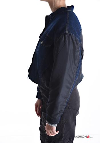 Denim mit kragen Jacke mit Knöpfen mit Taschen - ph 3
