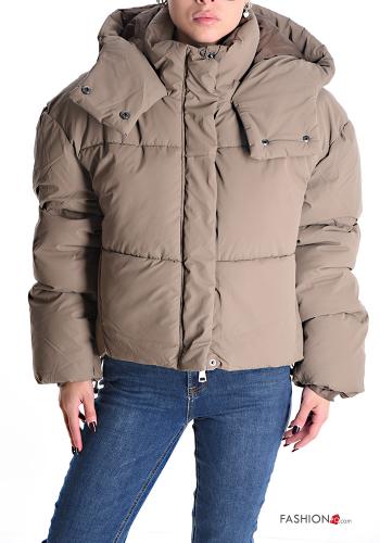 Puffer Jacket with pockets with hood with zip - ph 1