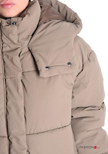 Puffer Jacket with pockets with hood with zip - ph 4