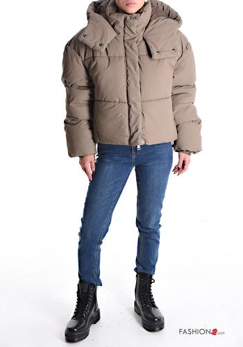 Puffer Jacket with pockets with hood with zip - ph 5