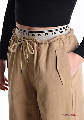 Hose aus Baumwolle mit Taschen mit gummizug mit kordelzug - ph 4