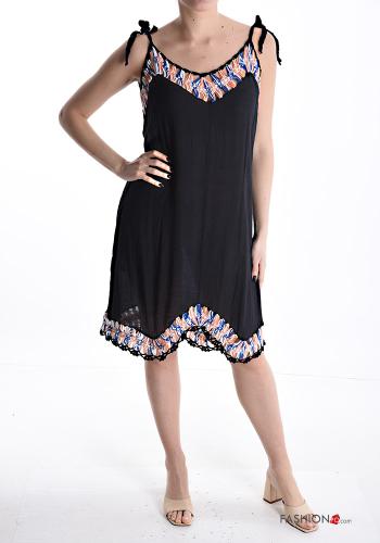 sleeveless asymmetrical Cotton Cover up with v-neck