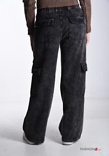 Jeans aus Baumwolle mit Taschen mit gummizug - ph 2