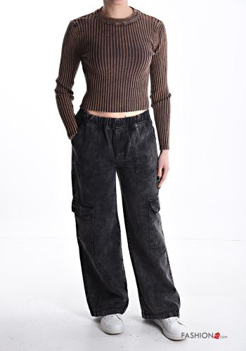 Jeans aus Baumwolle mit Taschen mit gummizug - ph 5