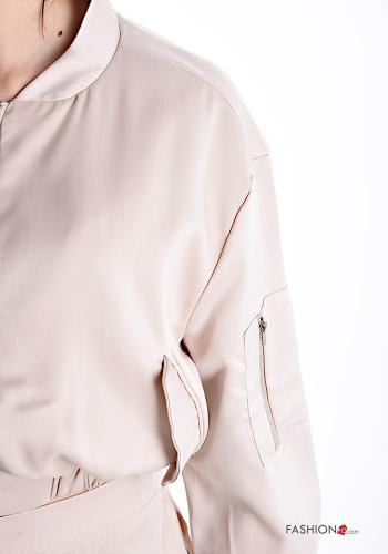 long sleeve mini Bomber Jacket with pockets with elastic with zip - ph 4