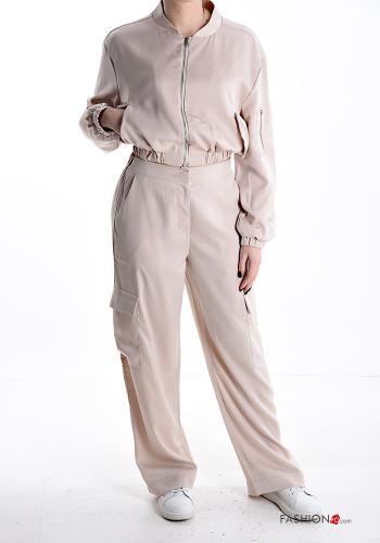long sleeve mini Bomber Jacket with pockets with elastic with zip - ph 5