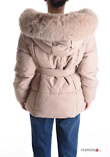 Puffer Jacket with belt with buttons with hood with pockets - ph 2