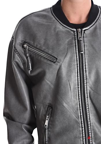 faux leather Bomber Jacket with pockets with zip - ph 4
