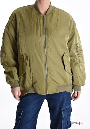 zerrissene destroyed Bomberjacke mit Taschen mit Reißverschluss - ph 1