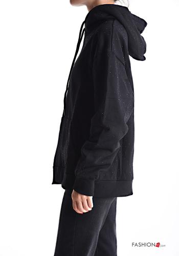 Felpa in Cotone con zip con tasche con cappuccio - ph 3
