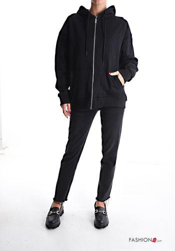 Felpa in Cotone con zip con tasche con cappuccio - ph 5
