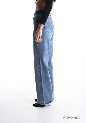 Jeans aus Baumwolle mit Knöpfen mit Reißverschluss mit Taschen - ph 3