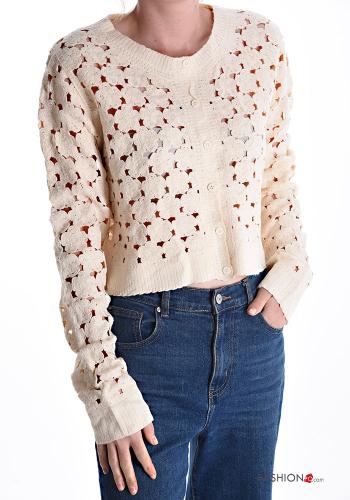 Cardigan girocollo con bottoni - ph 1