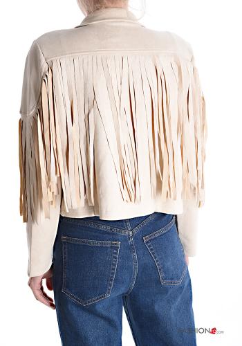 Veste Suède à franges sans doublure - ph 2