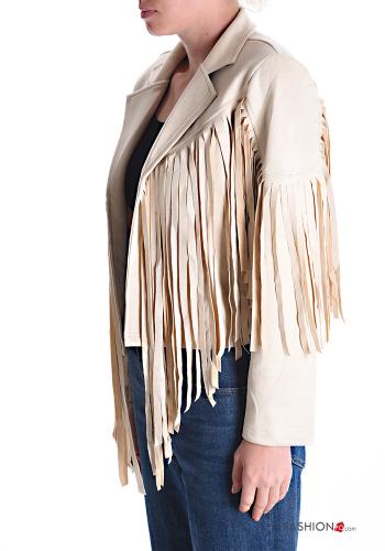 Veste Suède à franges sans doublure - ph 3