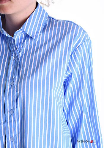 Camicia in Cotone maniche lunghe con colletto Fantasia righe con bottoni - ph 4