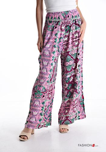 Pantalone wide leg Fantasia astratta con elastico - ph 1