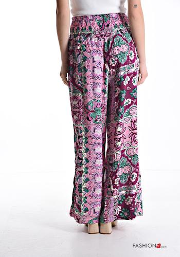 Pantalone wide leg Fantasia astratta con elastico - ph 2