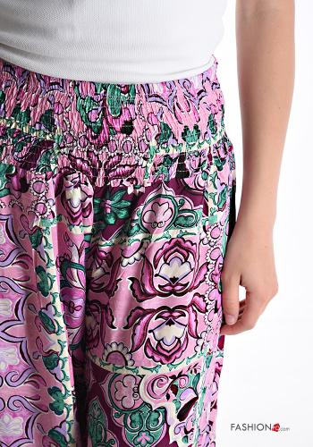 Pantalone wide leg Fantasia astratta con elastico - ph 4
