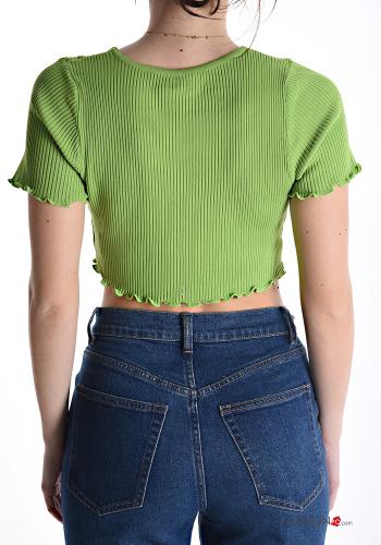 short sleeve crew neck Ribbed mini Top - ph 2