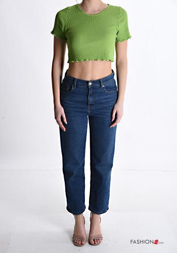 short sleeve crew neck Ribbed mini Top - ph 5