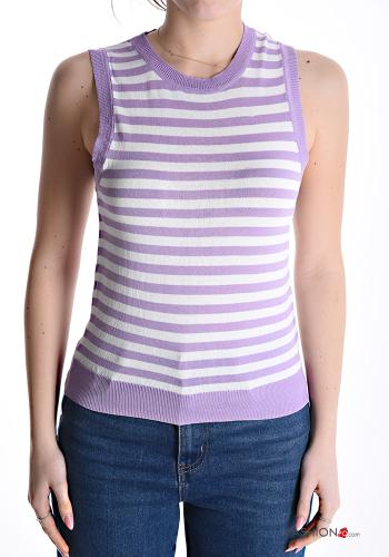 Canotta girocollo Fantasia righe